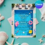 Pool Party Invitation - Editable Birthday Invite Template