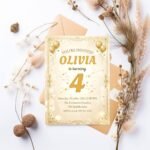Gold Birthday Invitation - Editable Glitter Template