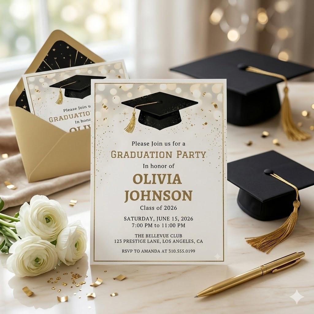 Graduation Party Invitation 2026 - Editable Blue Template - Image 5
