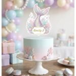 Mermaid Cake Topper - Editable Printable Birthday Decor