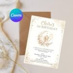 Fairy First Birthday Invitation - Editable Floral Invite