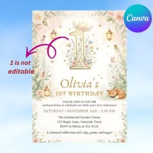 Enchanted Forest Invitation - Magical Birthday Party Invite