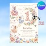 Fairy First Birthday Invitation - Editable Printable Invite