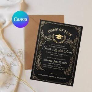 Graduation Invitation Template | Editable Modern Design