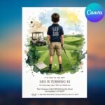 Golf Birthday Invitation – Editable Top Golf Party Invite
