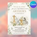 Jungle Animal Birthday Invitation - Editable Safari Invite