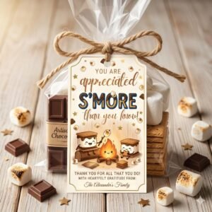 Editable S'mores Gift Tag – Printable Thank You Favor
