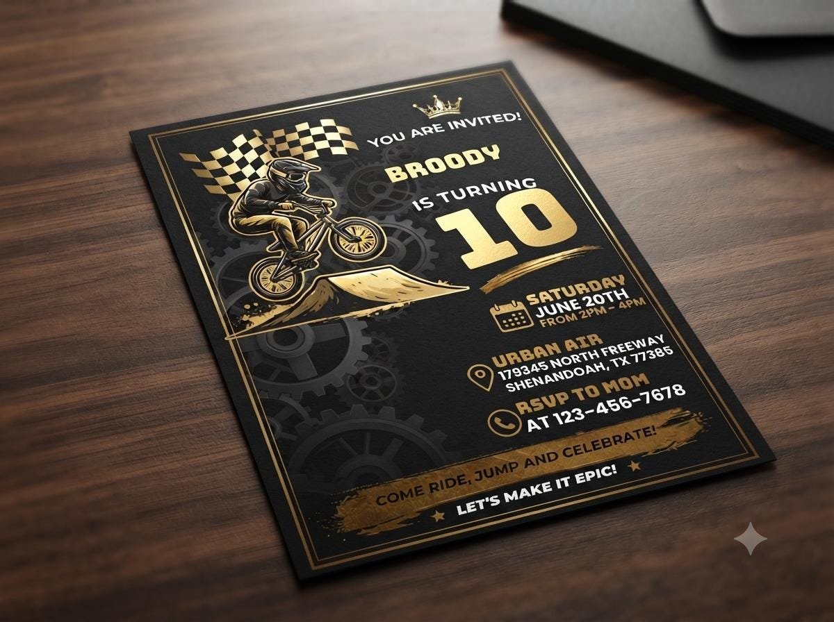 Dirt Bike Invitation Template - Editable Motocross Invite - Image 6