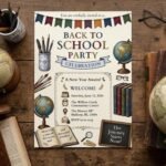 Back to School Invitation Template - Editable Party Invite