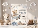 Boy Baby Shower Invitation - Editable Canva Template