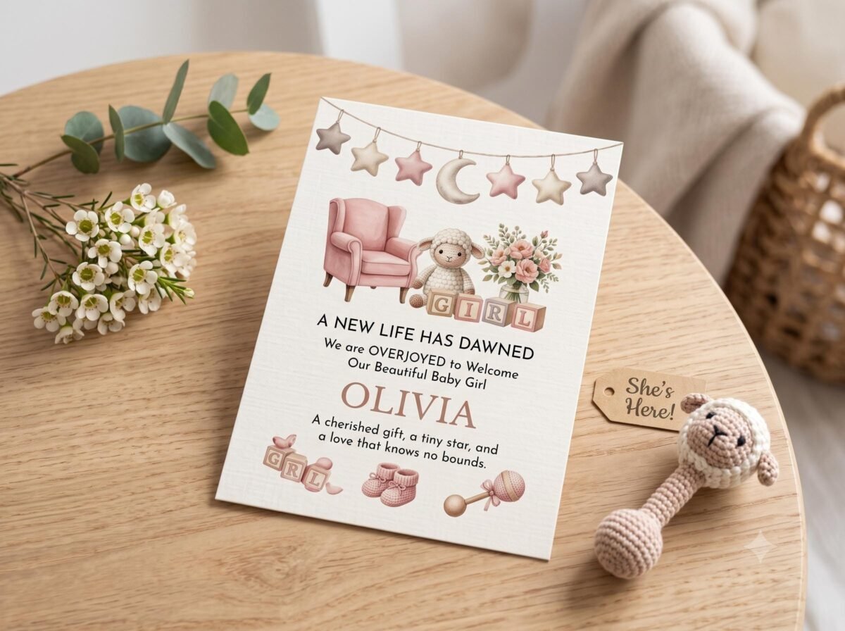 Baby Girl Shower Invitation - Editable Canva Template - Image 8