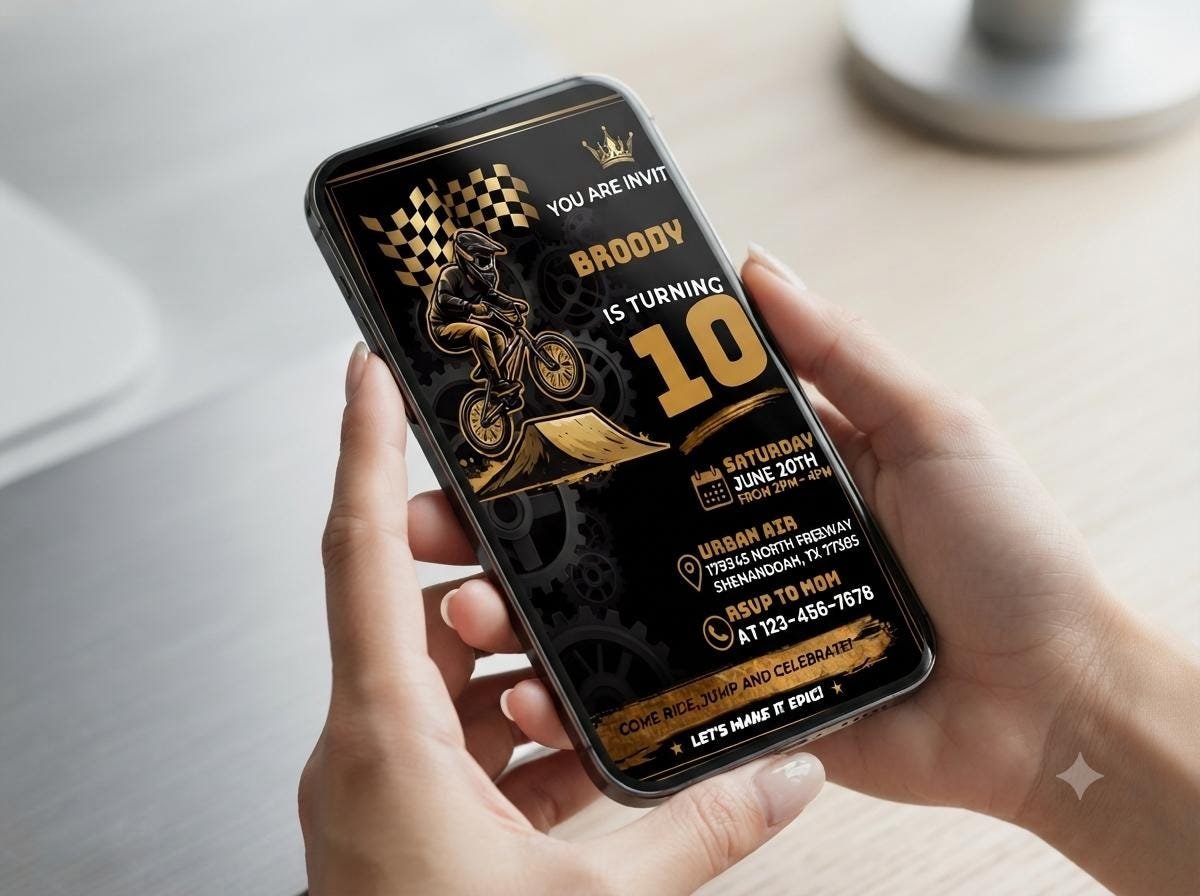Dirt Bike Invitation Template - Editable Motocross Invite - Image 5