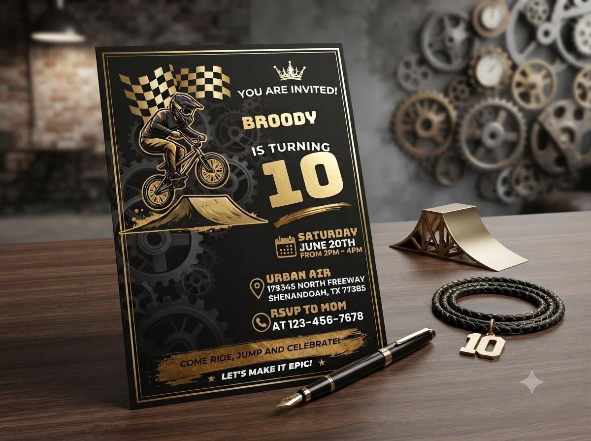 Dirt Bike Invitation Template - Editable Motocross Invite - Image 4