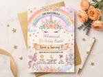 Unicorn Birthday Invitation - Editable Canva Template