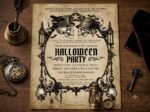Halloween Party Invitation - Editable Gothic Victorian Template
