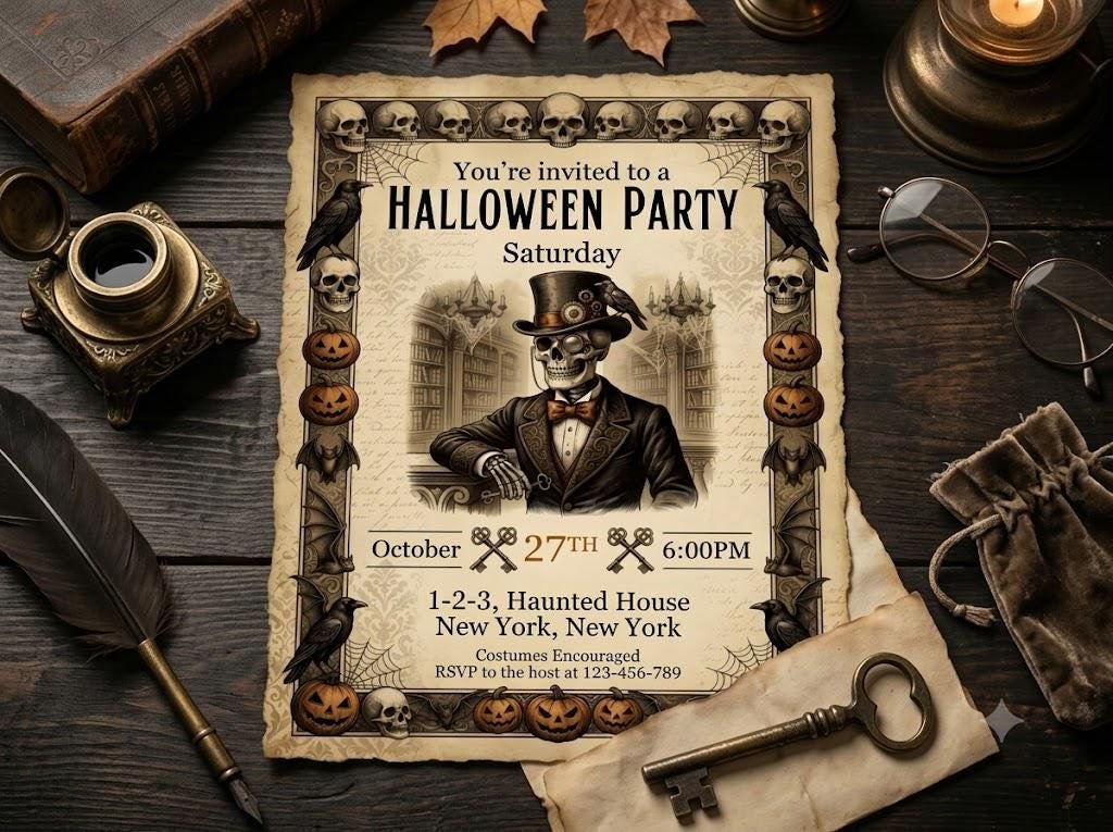 Halloween Party Invitation Editable Canva Template 5x7 - Image 2