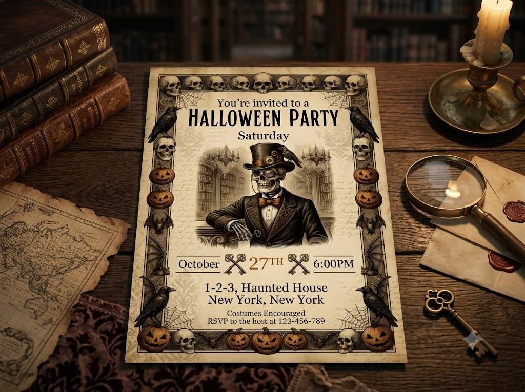 Halloween Party Invitation Editable Canva Template 5x7 - Image 4