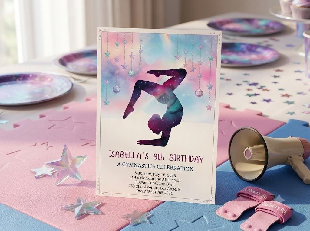 Gymnastics Birthday Invitation - Editable Dance Party Invite - Image 4