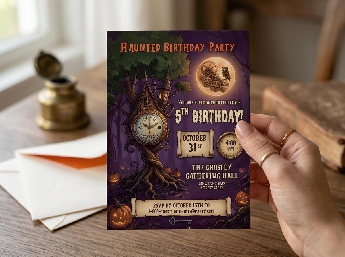 Haunted Birthday Invitation - Editable Halloween Invite Template - Image 2