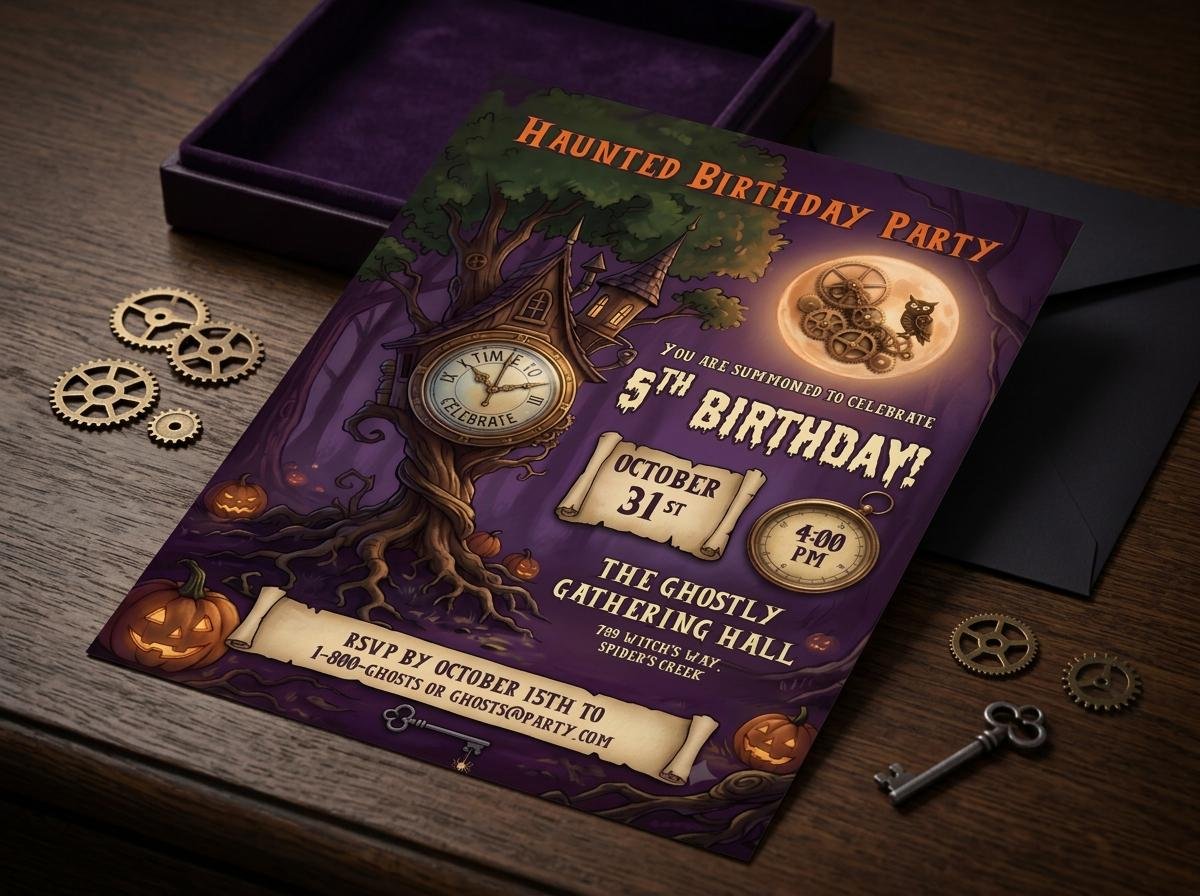 Haunted Birthday Invitation - Editable Halloween Invite Template - Image 5