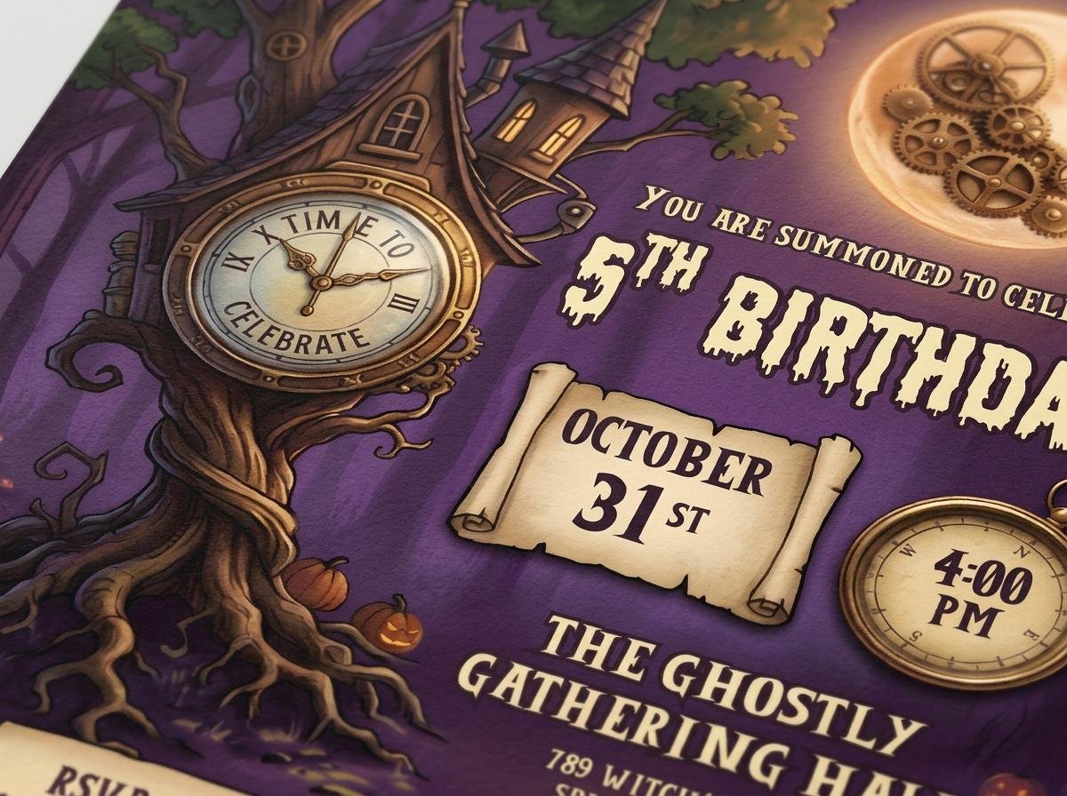 Haunted Birthday Invitation - Editable Halloween Invite Template - Image 8