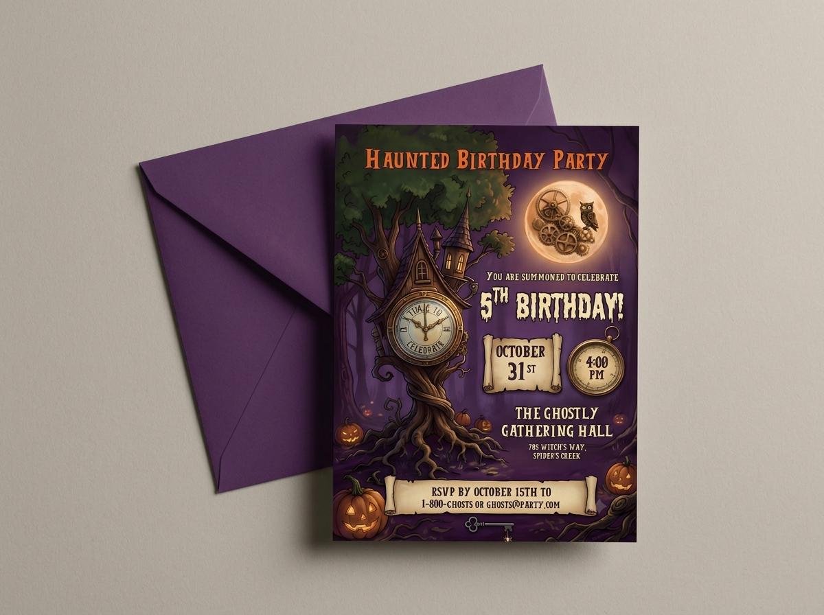 Haunted Birthday Invitation - Editable Halloween Invite Template - Image 9