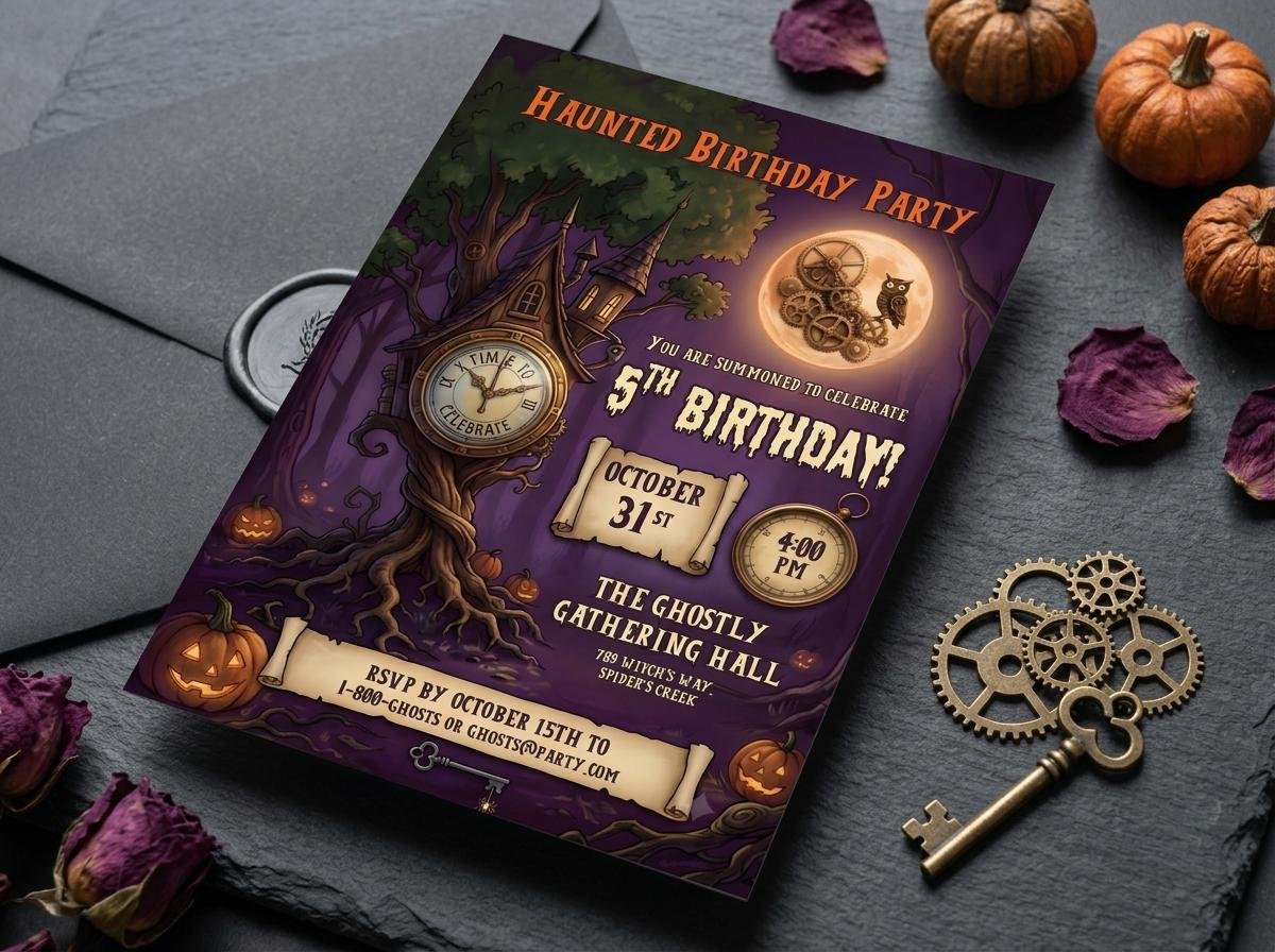 Haunted Birthday Invitation - Editable Halloween Invite Template - Image 10
