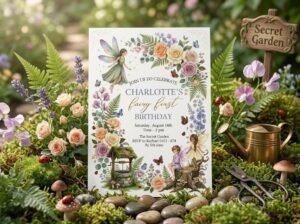 Fairy Birthday Invitation Template - Editable Canva Invite