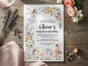 Fairy Birthday Invitation - Editable Kids Party Template