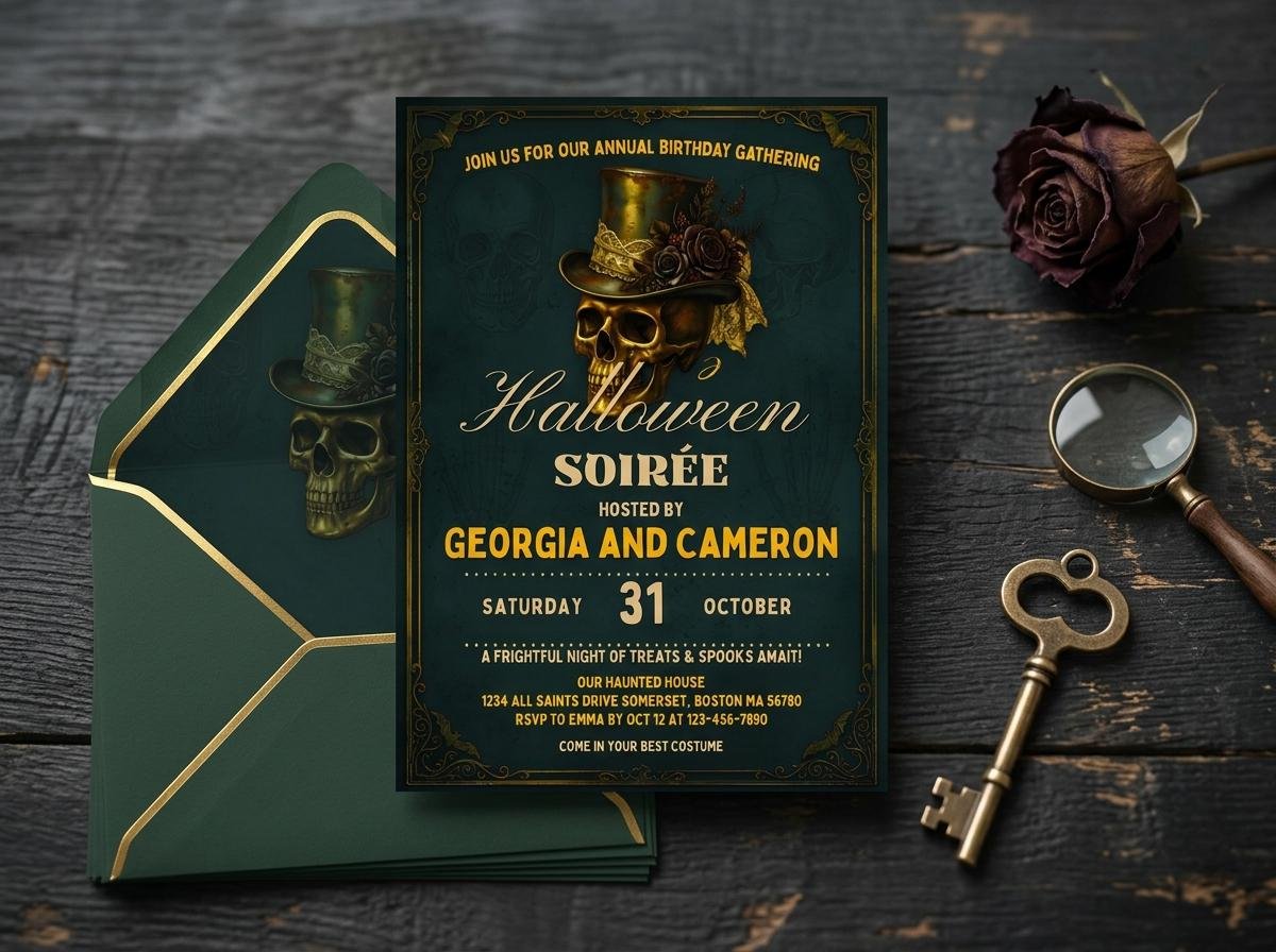 Halloween Invitation Template - Editable Canva Download