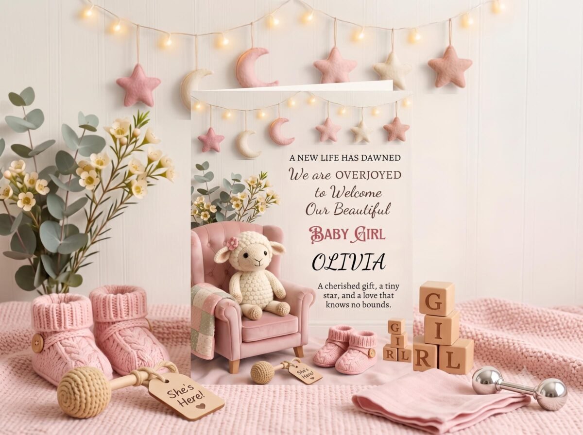 Baby Girl Shower Invitation - Editable Canva Template - Image 3