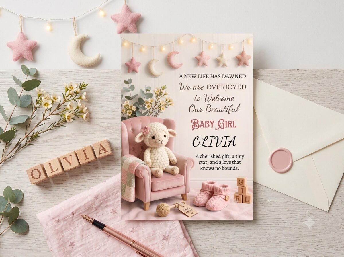 Baby Girl Shower Invitation - Editable Canva Template - Image 2