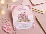 Princess Birthday Invitation - Elegant Royal Castle Theme