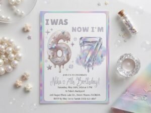 7th Birthday Invitation - Editable Canva Template Download