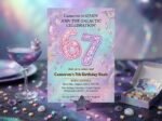 7th Birthday Invitation - Editable Galactic Party Invite