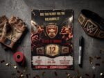 Wrestling Birthday Invitation - Editable Canva Template