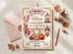 Fall Birthday Invitation - Editable Pumpkin Party Invite