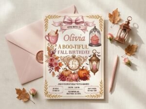 Fall Birthday Invitation - Editable Pumpkin Party Invite