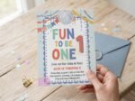 1st Birthday Invitation - Editable Canva Template Download
