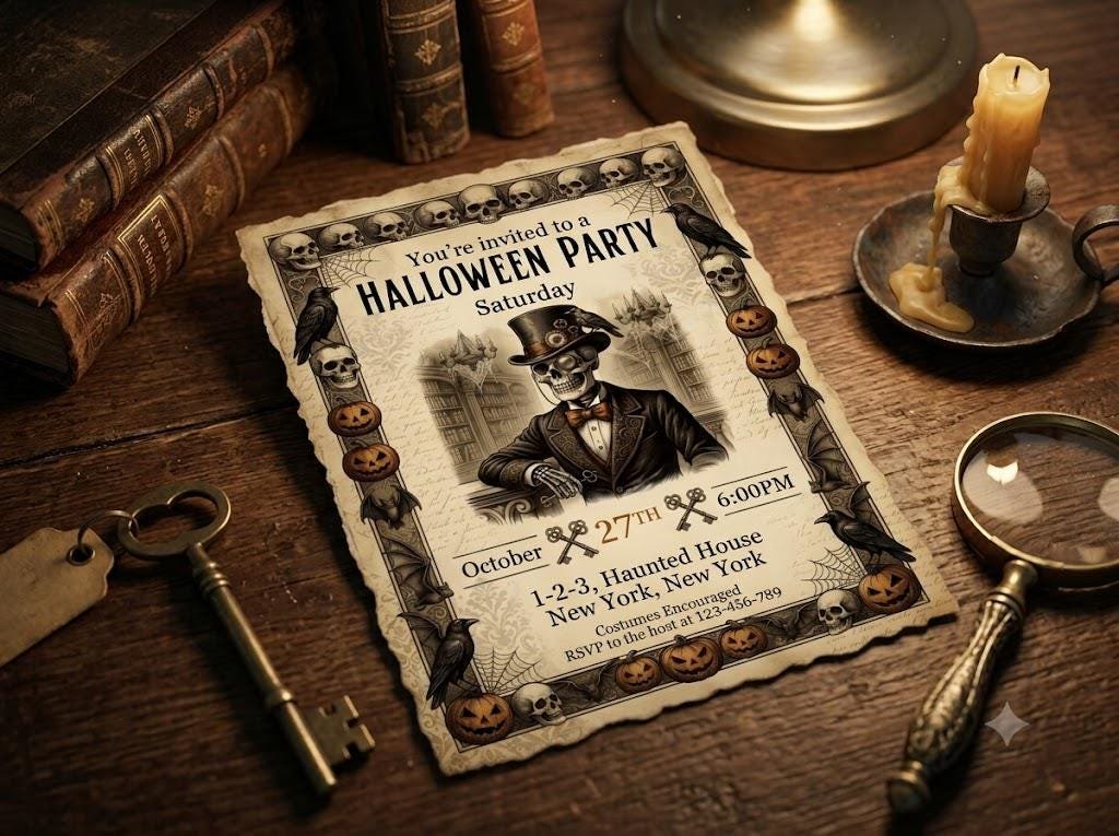 Halloween Party Invitation Editable Canva Template 5x7