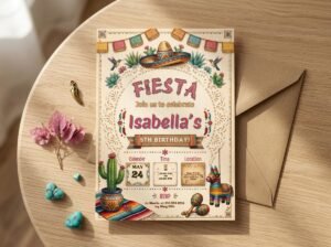 Fiesta Birthday Invitation - Editable Mexican Party Invite