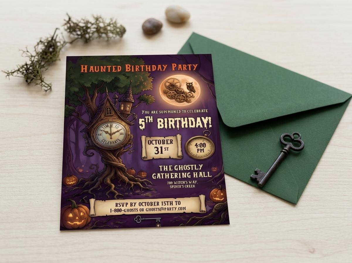 Haunted Birthday Invitation - Editable Halloween Invite Template - Image 3