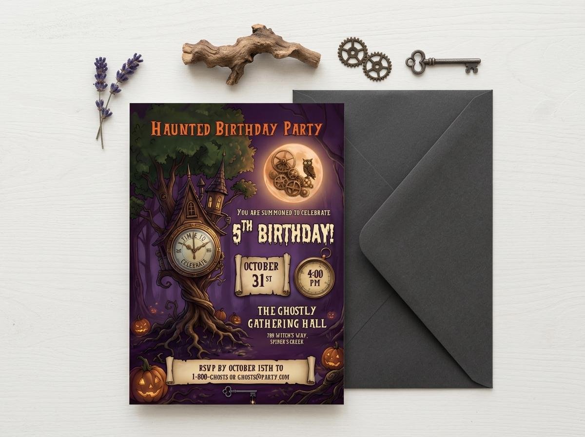 Haunted Birthday Invitation - Editable Halloween Invite Template - Image 6