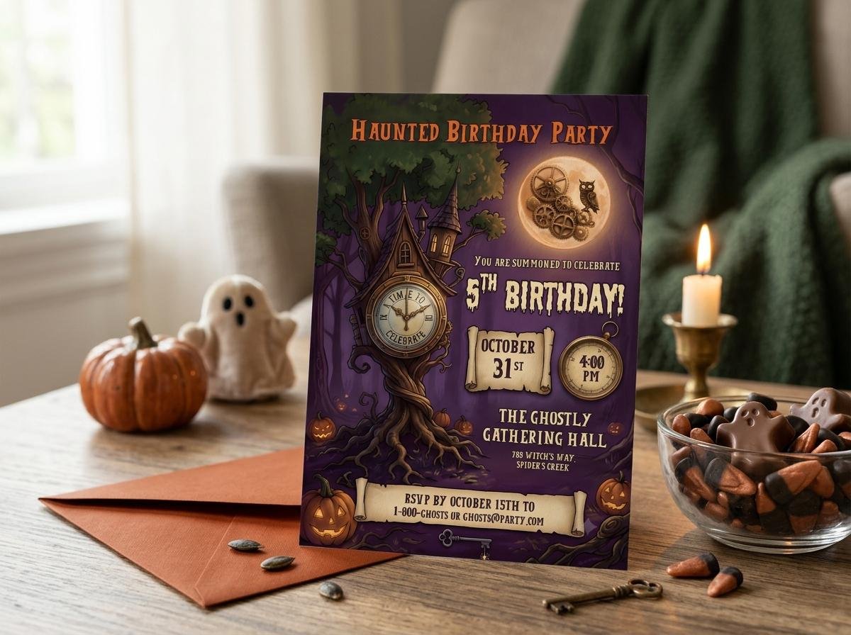 Haunted Birthday Invitation - Editable Halloween Invite Template - Image 7