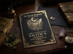 Halloween Invitation Template - Editable Gothic Party Invite