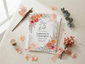 Floral Save the Date Invitation - Editable Canva Template