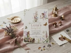 Fairy Birthday Invitation - Editable First Birthday Invite