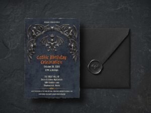 Gothic Birthday Invitation Template - Editable Digital Download