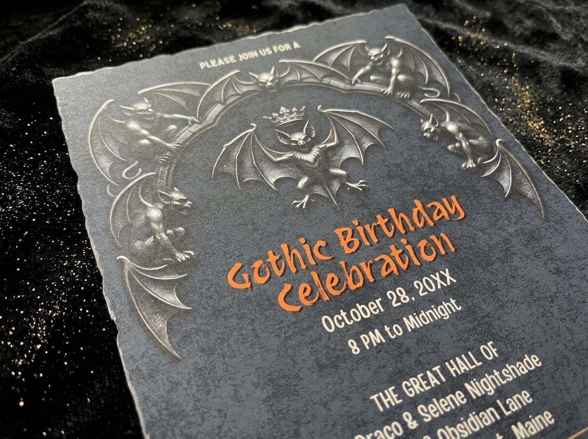Gothic Birthday Invitation Template - Editable Digital Download - Image 7