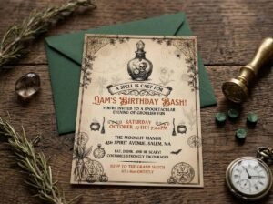 Halloween Birthday Invitation - Editable Witch Party Invite